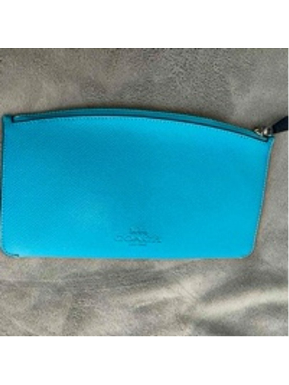 Coach City Tote in Midnight Blue Crossgreain Leather and turquoise accents - Picture 7 of 7
